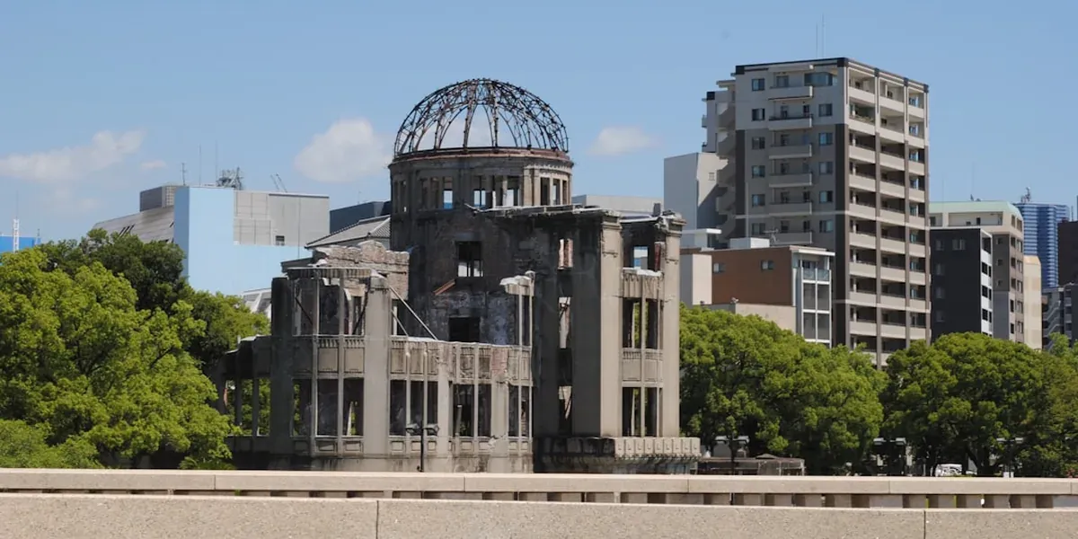 Hiroshima Atomic Bomb Dome ruins preserved at Peace Memorial Park