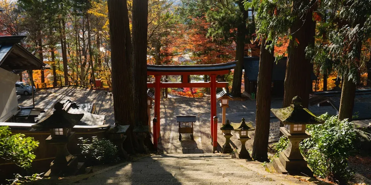The iconic thousand vermillion torii gates winding up Mount Inari at Fushimi Inari Shrine in Kyoto