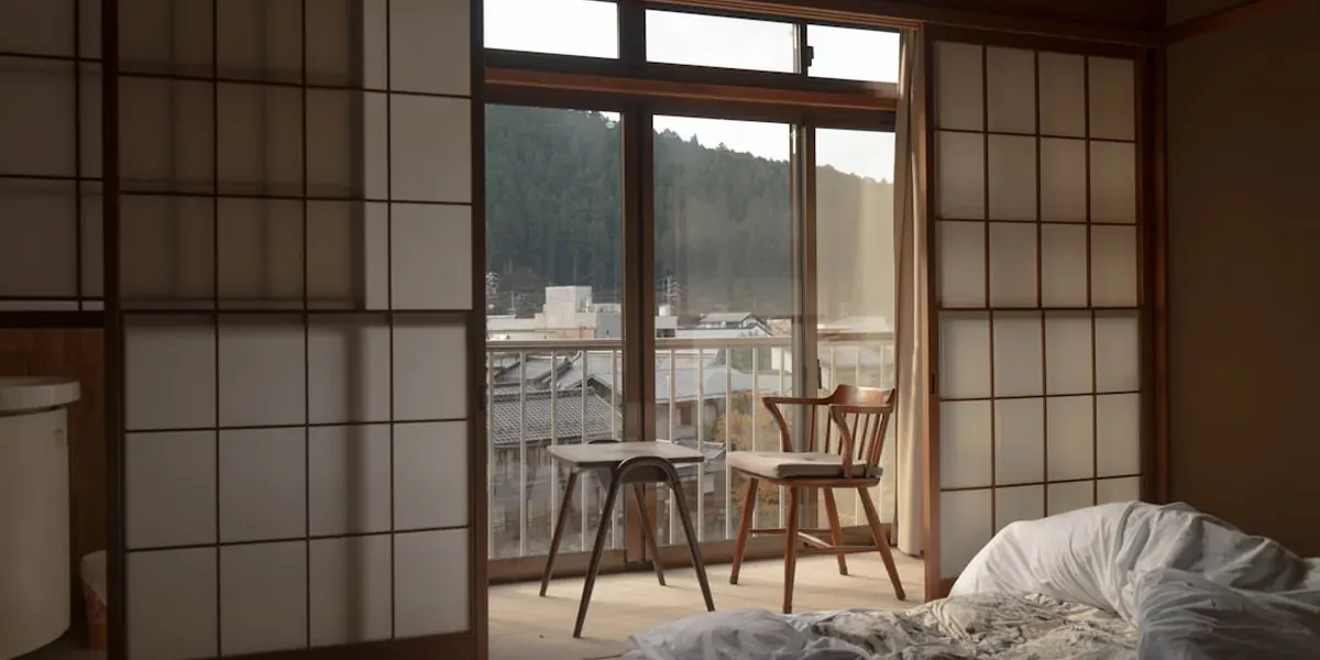 Clean modern hostel dormitory or capsule hotel room in Japan