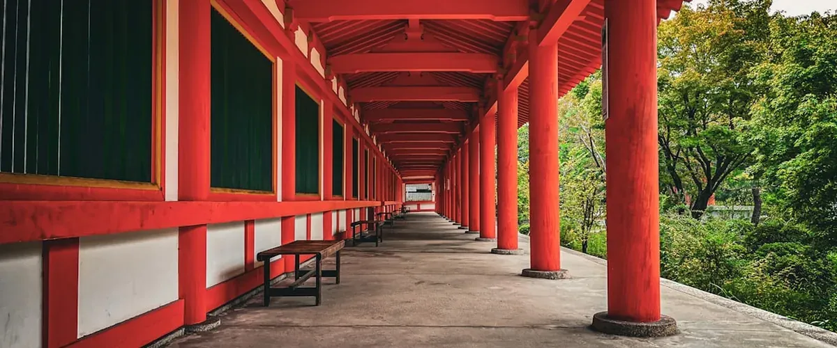Peaceful quiet Japanese temple path with no crowds — the reward of off-peak travel